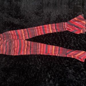 Striped Red and Black Leggings